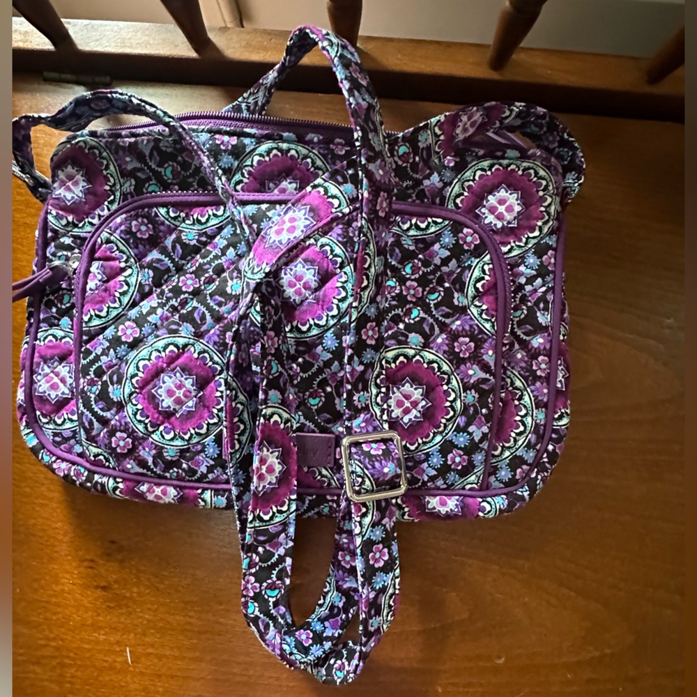 Vera Bradley Purple and Black Floral Crossbody Bag - Picture 2 of 3